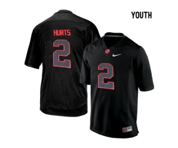 Youth Alabama Crimson Tide Jalen Hurts #2 College Football Limited Jerseys - Blackout