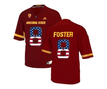 2016 US Flag Fashion Men's Arizona State Sun Devils D.J. Foster #8 College Football Jersey - Maroon