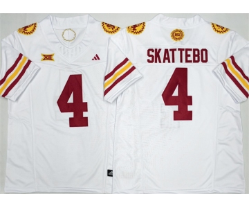 Men's Arizona State Sun Devils #4 Cam Skattebo White 2025 F.U.S.E. Vapor Limited Stitched Jersey