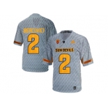 Men's Arizona State Sun Devils Mike Bercovici #2 Desert Fuel College Football Jersey - Grey