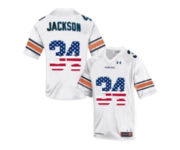 2016 US Flag Fashion Men's Under Armour Bo Jackson #34 Auburn Tigers College Football Throwback Jersey - White