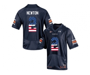 2016 US Flag Fashion Men's Under Armour Cam Newton #2 Auburn Tigers College Football Jersey - Navy Blue