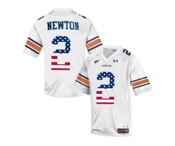 2016 US Flag Fashion Men's Under Armour Cam Newton #2 Auburn Tigers College Football Throwback Jersey - White