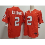 Men's Clemson Tigers #2 Cade Klubnik Orange F.U.S.E. Stitched Football Jersey Men's Clemson Tigers #2 Cade Klubnik Orange F.U.S.E. Stitched Football Jersey