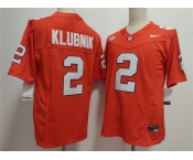 Men's Clemson Tigers #2 Cade Klubnik Orange F.U.S.E. Stitched Football Jersey Men's Clemson Tigers #2 Cade Klubnik Orange F.U.S.E. Stitched Football Jersey