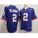 Men's Clemson Tigers #2 Cade Klubnik Purple F.U.S.E. Stitched Football Jersey Men's Clemson Tigers #2 Cade Klubnik Purple F.U.S.E. Stitched Football Jersey