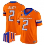 Men's Boise State Broncos #2 Ashton Jeanty Orange 2024 F.U.S.E. Vapor Limited Stitched Football Jersey