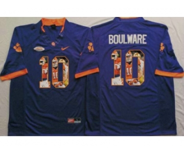 Clemson Tigers #10 Ben Boulware Purple Player Fashion Stitched NCAA Jersey