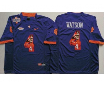 Clemson Tigers #4 Deshaun Watson Purple Player Fashion Stitched NCAA Jersey