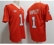 Men's Clemson Tigers #1 Will Shipley Orange Stitched Football Jersey