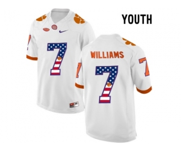 2016 US Flag Fashion Youth Clemson Tigers Mike Williams #7 College Football Limited Jersey - White