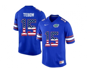 2016 US Flag Fashion Florida Gators Tim Tebow #15 College Football Jersey - Royal Blue