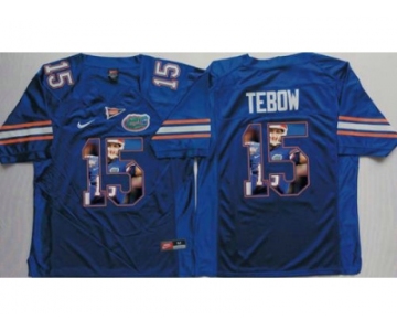 Florida Gators #15 Tim Tebow Blue Player Fashion Stitched NCAA Jersey