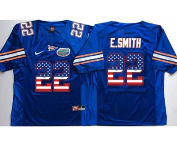 Florida Gators #22 Emmitt Smith Blue USA Flag College Jersey