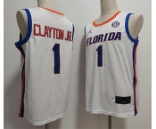 Men's Florida Gators #1 Walter Clayton Jr. White Stitched Basketball Jersey