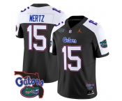 Men's Florida Gators #15 Graham Mertz Black Alternate 2024 F.U.S.E. Florida Patch Vapor Limited Stitched Football Jersey