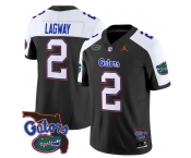 Men's Florida Gators #2 DJ Lagway Black Alternate 2024 F.U.S.E. Florida Patch Vapor Limited Stitched Football Jersey