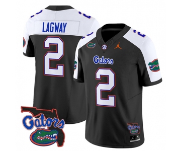 Men's Florida Gators #2 DJ Lagway Black Alternate 2024 F.U.S.E. Florida Patch Vapor Limited Stitched Football Jersey