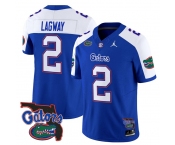 Men's Florida Gators #2 DJ Lagway Royal Alternate 2024 F.U.S.E. Florida Patch Vapor Limited Stitched Football Jersey
