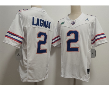 Men's Florida Gators #2 DJ Lagway White F.U.S.E. Stitched Jersey