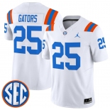 Men's Florida Gators #25 Gators White ‘1960s Throwback’ F.U.S.E. Vapor Limited Stitched Jersey