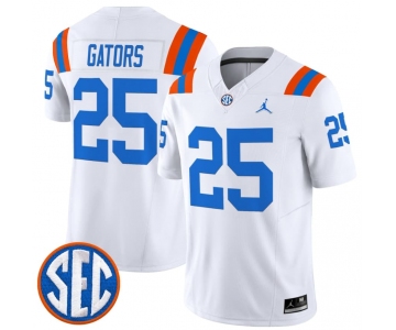 Men's Florida Gators #25 Gators White ‘1960s Throwback’ F.U.S.E. Vapor Limited Stitched Jersey