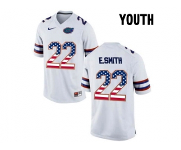 2016 US Flag Fashion Youth Florida Gators E.Smith #22 College Football Jersey - White