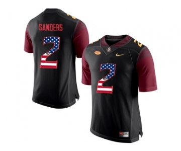 2016 US Flag Fashion-2016 Men's Florida State Seminoles Deion Sanders #2 College Football Limited Jersey - Black