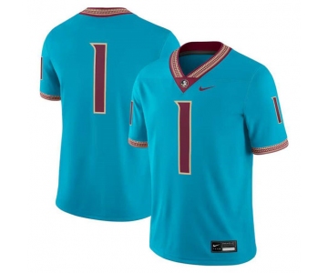 Florida State Seminoles #1 Teal Stitched Football Game Jersey