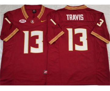 Men's Florida State Seminoles #13 Jordan Travis Red 2023 F.U.S.E Stitched Jersey