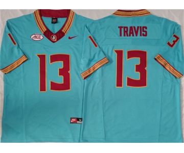 Men's Florida State Seminoles #13 Jordan Travis Teal 2023 F.U.S.E Stitched Jersey