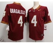 Men's Florida State Seminoles #4 DJ Uiagalelei Red FUSE College Stitched Jersey