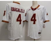 Men's Florida State Seminoles #4 DJ Uiagalelei White FUSE College Stitched Jersey