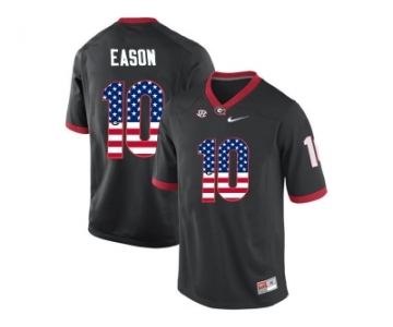 2016 US Flag Fashion-Men's Georgia Bulldogs Jacob Eason #10 College Football Limited Jerseys - Black