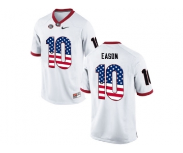 2016 US Flag Fashion-Men's Georgia Bulldogs Jacob Eason #10 College Football Limited Jerseys - White