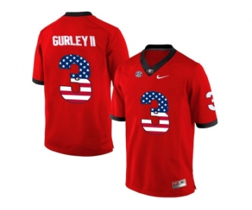 2016 US Flag Fashion-Men's Georgia Bulldogs Todd Gurley II #3 College Football Limited Jerseys - Red