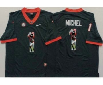 Georgia Bulldogs #1 Sony Michel Black Player Fashion Stitched NCAA Jersey