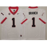 Georgia Bulldogs #1 Zachariah Branch White 2025 F.U.S.E. Stitched Jersey Georgia Bulldogs #1 Zachariah Branch White 2025 F.U.S.E. Stitched Jersey