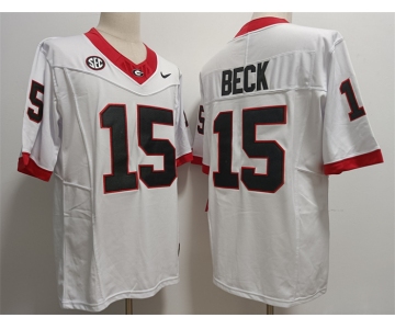 Georgia Bulldogs #15 Carson Beck White Stitched Jersey