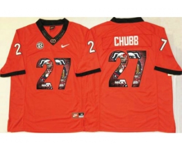 Georgia Bulldogs #27 Nick Chubb Red Player Fashion Stitched NCAA Jersey