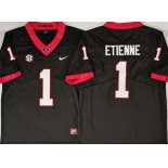 Men's Georgia Bulldogs #1 Trevor Etienne Black Stitched Jersey