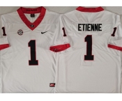 Men's Georgia Bulldogs #1 Trevor Etienne White Stitched Jersey
