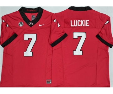 Mens Georgia Bulldogs #7 Lawson Luckie Red 2025 F.U.S.E. Stitched Jersey