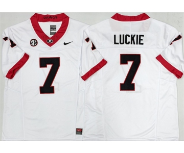 Men's Georgia Bulldogs #7 Lawson Luckie White 2025 F.U.S.E. Stitched Jersey
