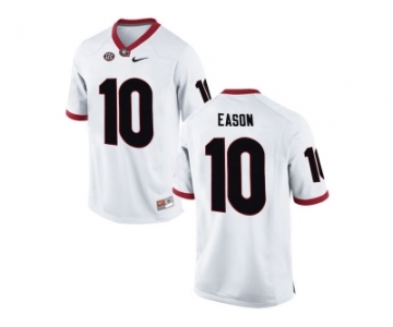 Men's Georgia Bulldogs Jacob Eason #10 College Football Limited Jerseys - White