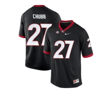 Men's Georgia Bulldogs Nick Chubb #27 College Football Limited Jerseys - Black
