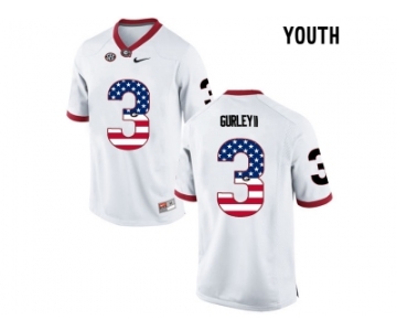 2016 US Flag Fashion-Youth Georgia Bulldogs Todd Gurley II #3 College Football Limited Jerseys - White