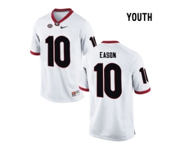 Youth Georgia Bulldogs Jacob Eason #10 College Football Limited Jerseys - White