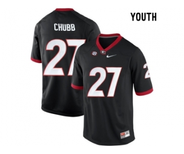 Youth Georgia Bulldogs Nick Chubb #27 College Football Limited Jerseys - Black