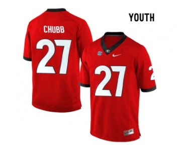 Youth Georgia Bulldogs Nick Chubb #27 College Football Limited Jerseys - Red